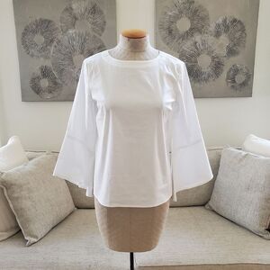 J.Jill Flared Sleeve White Blouse sz XS